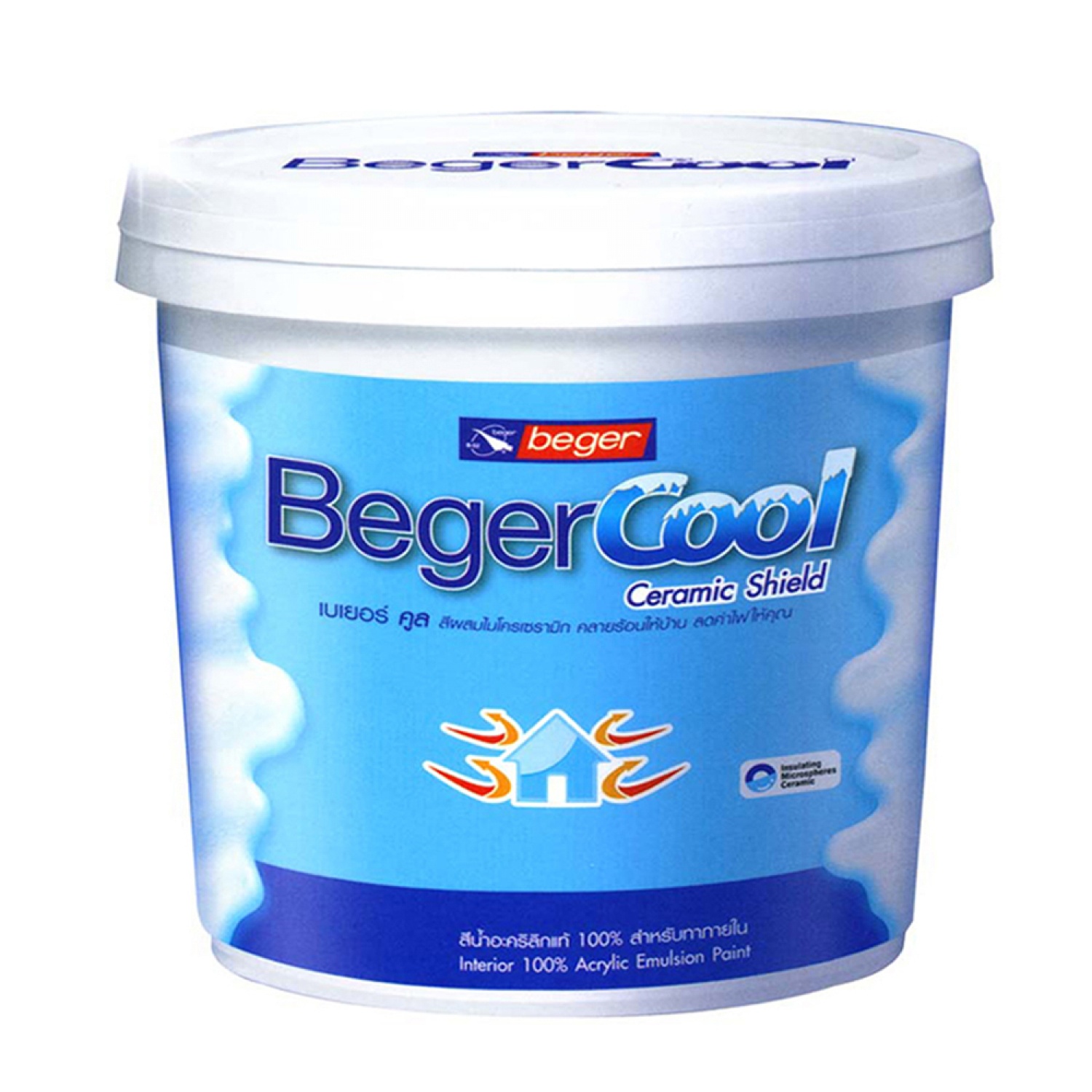Beger สีทากระเบื้องอะครีลิก เบเยอร์คูล (กันร้อนสูงสุด) R-5500 1กล. สีขาว