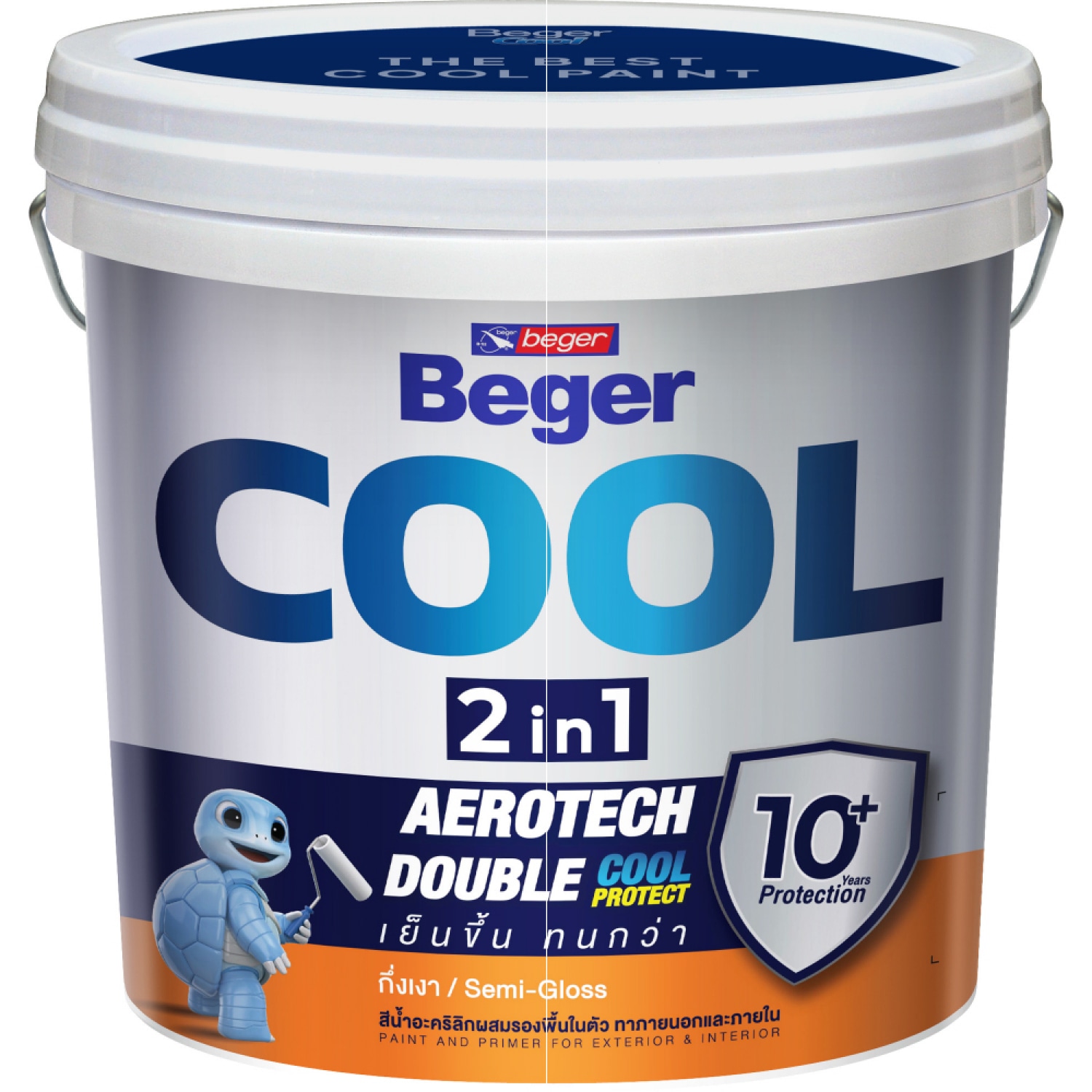 Beger สีน้ำผสมรองพื้นในตัว เบเยอร์คูล 2in1 ภายนอก กึ่งเงา 2.5GL เบส B