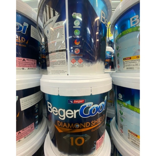 Beger สีน้ำอะครีลิค เบเยอร์คูล ไดมอนด์ชิลด์ 10 ปี ชนิดกึ่งเงา 9ลิตร เบส A