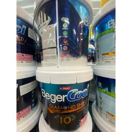 Beger สีน้ำอะครีลิค เบเยอร์คูล ไดมอนด์ชิลด์ 10 ปี ชนิดกึ่งเงา 9ลิตร เบส D