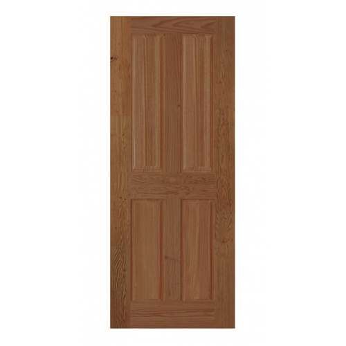 D2D ประตูไม้สนแดงแคนาดาบานทึบ 4 ฟัก Eco Pine Ezero 25 80x200ซม.สีเบรินแอช