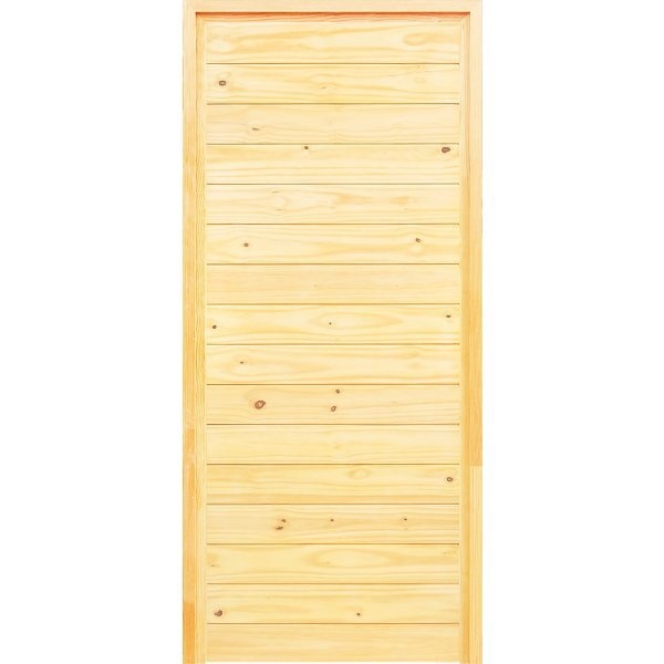 D2D ประตูไม้สน( Pine) บานทึบทำร่อง Eco Pine-801 80x200ซม.