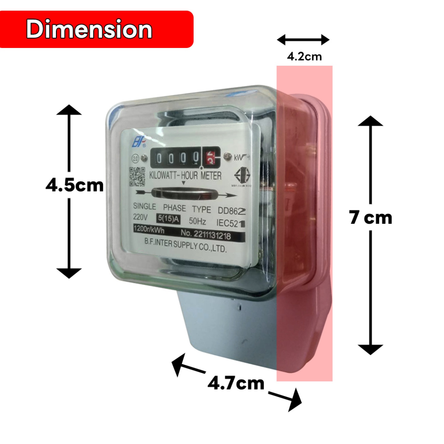 BF มิเตอร์ไฟฟ้า กิโลวัตต์ รุ่น DD862 5/15A