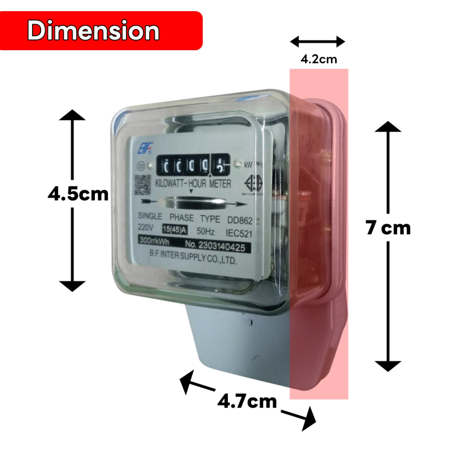 BF มิเตอร์ไฟฟ้า กิโลวัตต์ รุ่น DD862 15/45A