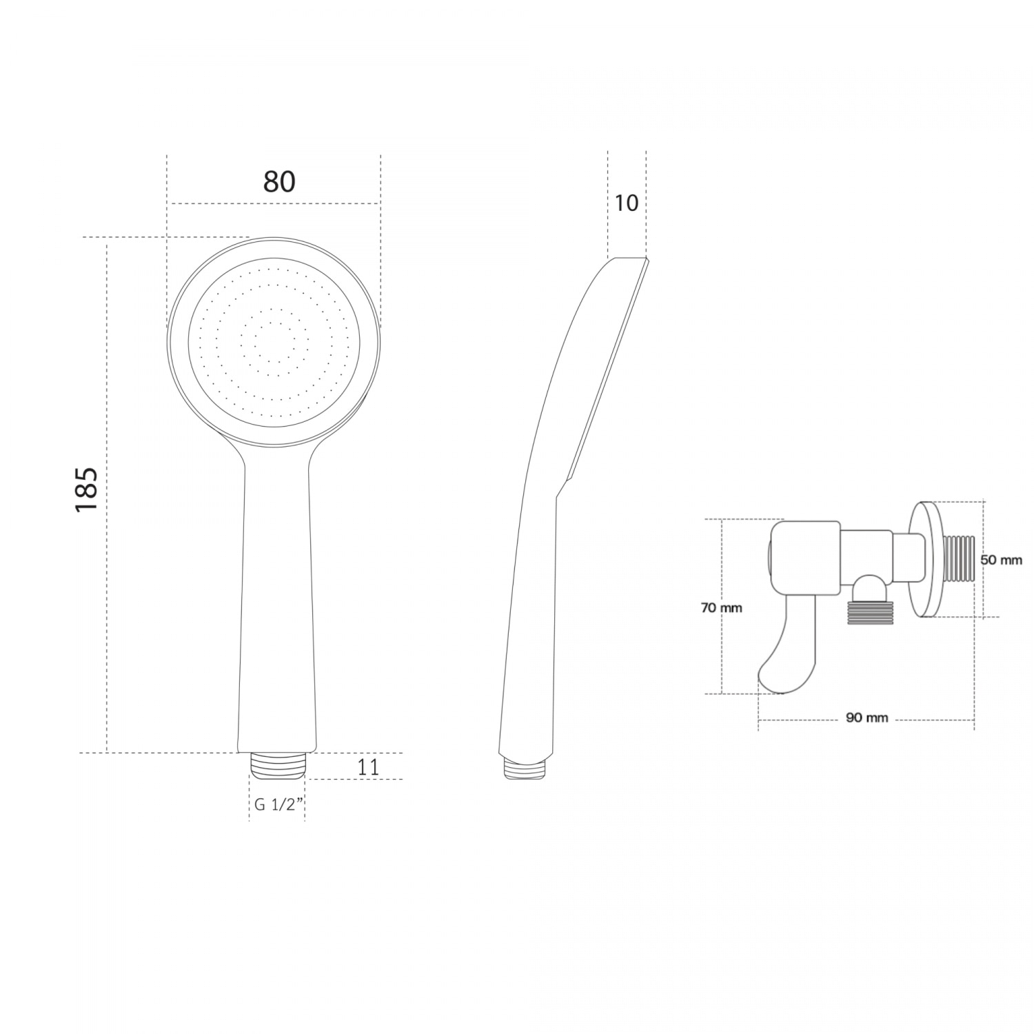 DONMARK ชุดฝักบัวสีขาว(น้ำนุ่ม)พร้อมสายเครื่องทำน้ำอุ่น และวาล์วฝักบัวสแตนเลสด้ามปัด รุ่น CD-16103P2106