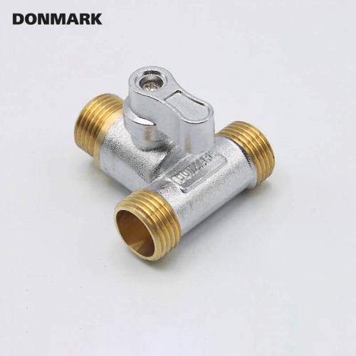DONMARK มินิบอลวาล์วสามทาง ทองเหลือง ผผผ. 1/2 รุ่น MC-333M