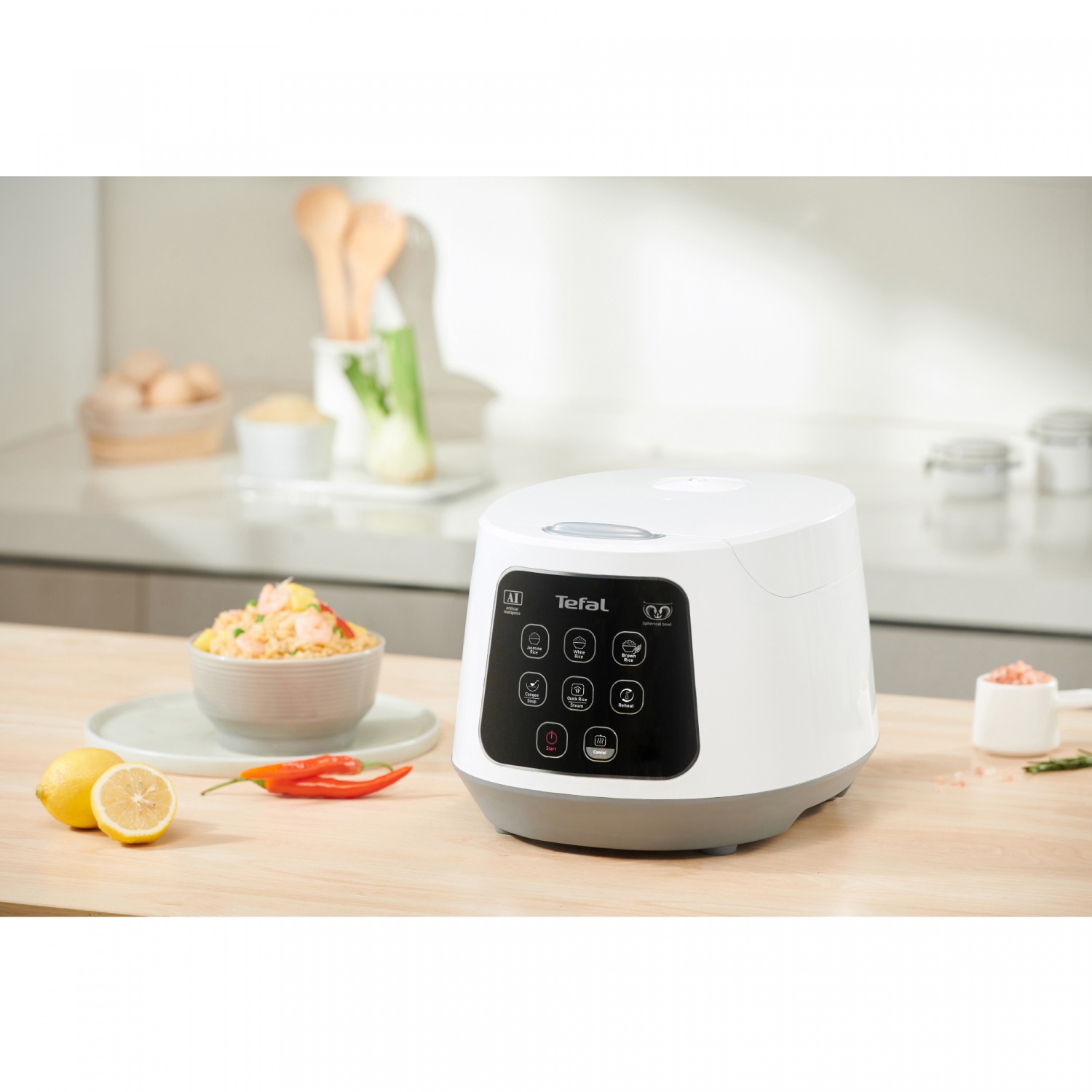 TEFAL หม้อหุงข้าว ขนาด 1 ลิตร RK730166 สีขาว