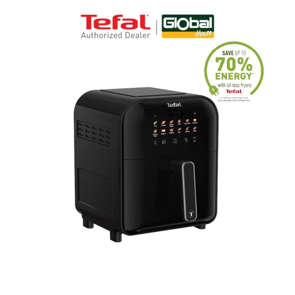  Tefal  หม้อทอดไร้น้ำมันอินฟราเรด ระบบดิจิทัล ขนาด 6 ลิตร รุ่น EY821868 สีดำ