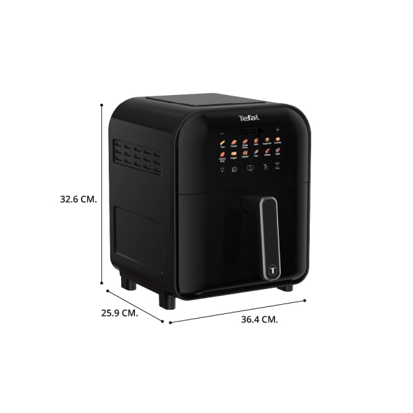 TEFAL หม้อทอดไร้น้ำมันอินฟราเรด ระบบดิจิทัล ขนาด 6 ลิตร รุ่น EY821868 สีดำ