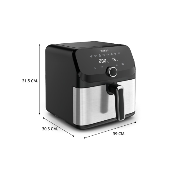 TEFAL หม้อทอดไร้น้ำมันระบบดิจิทัล ขนาด 7.5 ลิตร รุ่น EY855D68 สีดำ