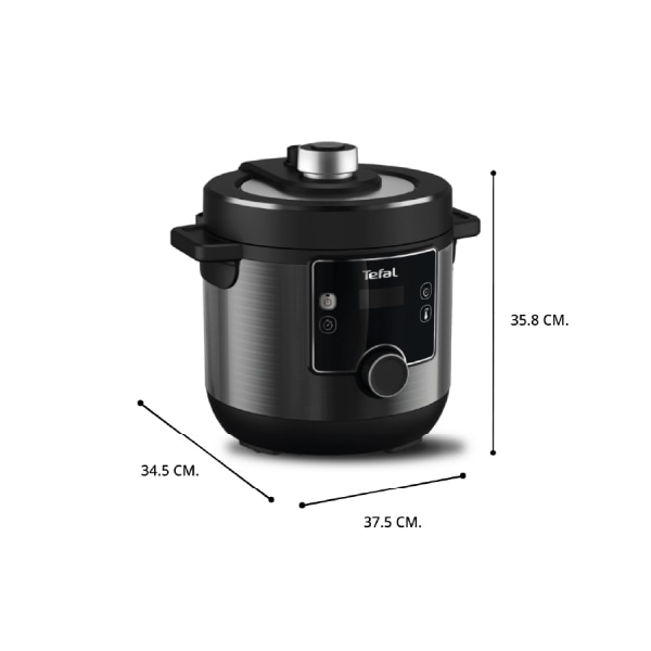 TEFAL หม้ออัดแรงดันไฟฟ้า Turbo Cuisine Maxi ขนาด 7.6 ลิตร รุ่น CY777866 สีเทา-ดำ