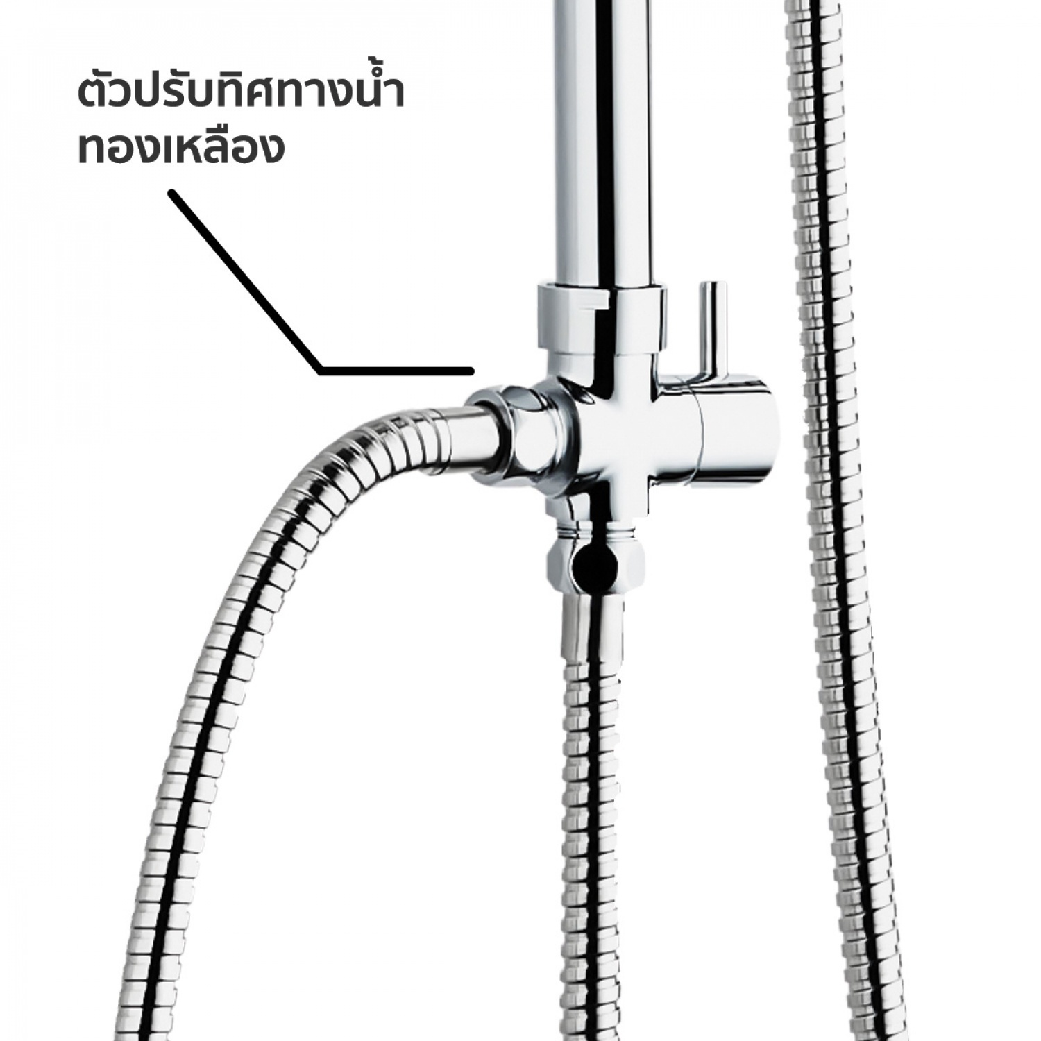 Verno ชุดเรนชาวเวอร์สแตนเลสหัวกลมขนาด 9 นิ้ว และฝักบัวหัวเล็กแบบปรับ3 ระดับ พร้อมถาดวางของโครเมี่ยม รุ่น VN-21210