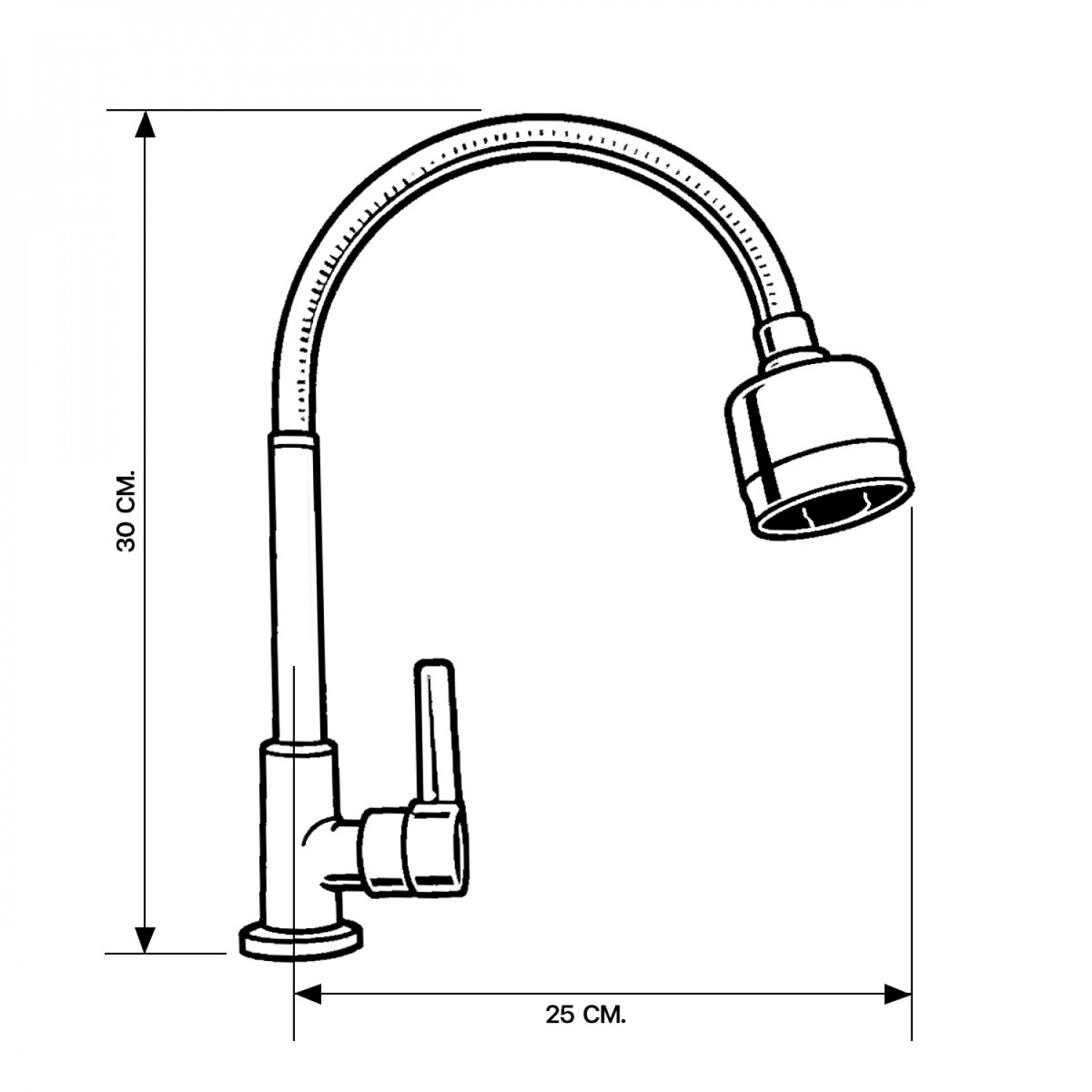 IRIS ก๊อกอ่างล้างจานสแตนเลสปัดเงา ปรับน้ำได้ 2 ระดับงวงสแตนเลส IR-52107