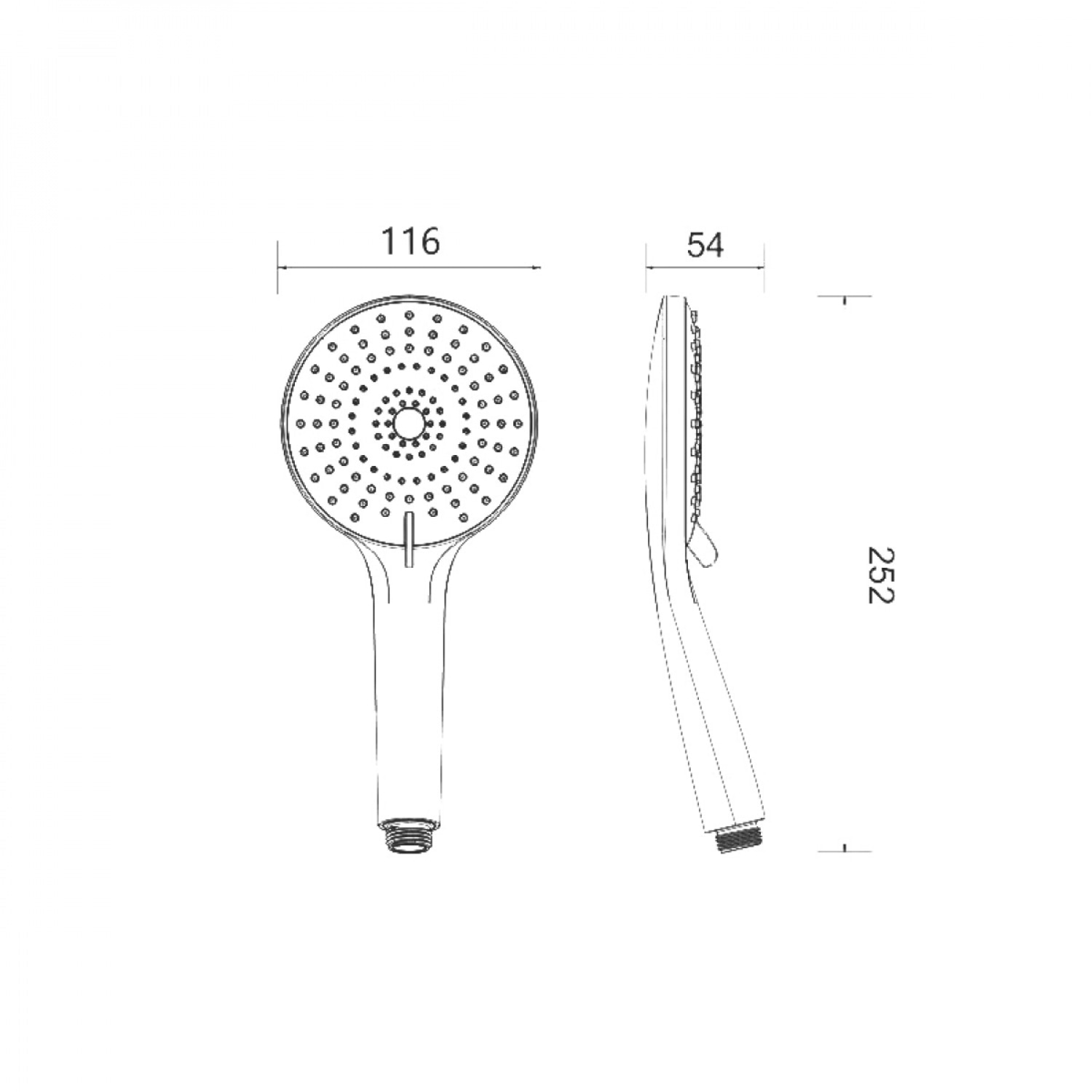 VERNO ชุดฝักบัวหน้ากลมชุบโครเมี่ยมปรับน้ำ 3 ระดับ พร้อมวาล์วฝักบัวด้ามปัด รุ่น VN-11026