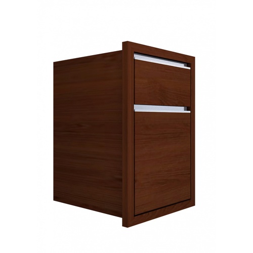 MJ ตู้ลิ้นชักบานทึบตรง(2ชั้น) 48x60x71 ซม. SAV-F604-WN สีวอลนัท