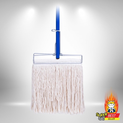 SUPERCAT ม็อบหนีบ ขนาด 12 นิ้ว 320 กรัม ด้ามเหล็กเคลือบกันสนิม  สีขาว