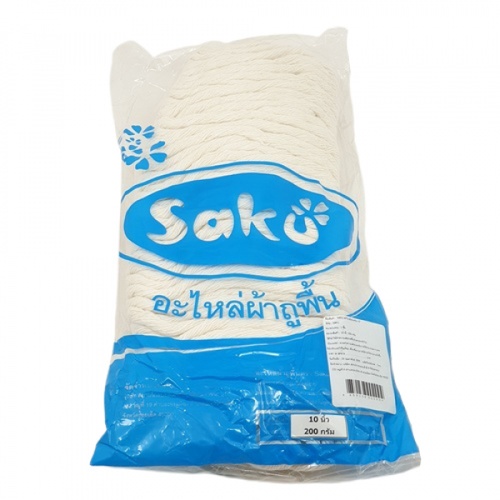 SAKU อะไหล่ผ้าม็อบหนีบ 10 นิ้ว 200 กรัม  ขนาด 18x39x0.35ซม. สีขาว