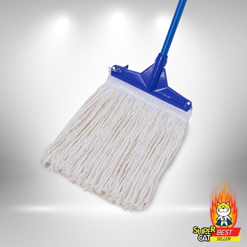 SUPERCAT ม็อบหนีบ หัวคลิปล็อค ขนาด 10 นิ้ว 200 กรัม สีขาว