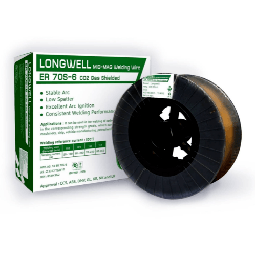 Longwell ลวดเชื่อม Co2 เหล็ก 0.8mm. รุ่น ER70S-6 (5Kgs./ลัง)