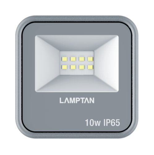 LAMPTAN โคมไฟฟลัดไลท์ LED 10W แสงวอร์มไวท์ รุ่นกริท IP65