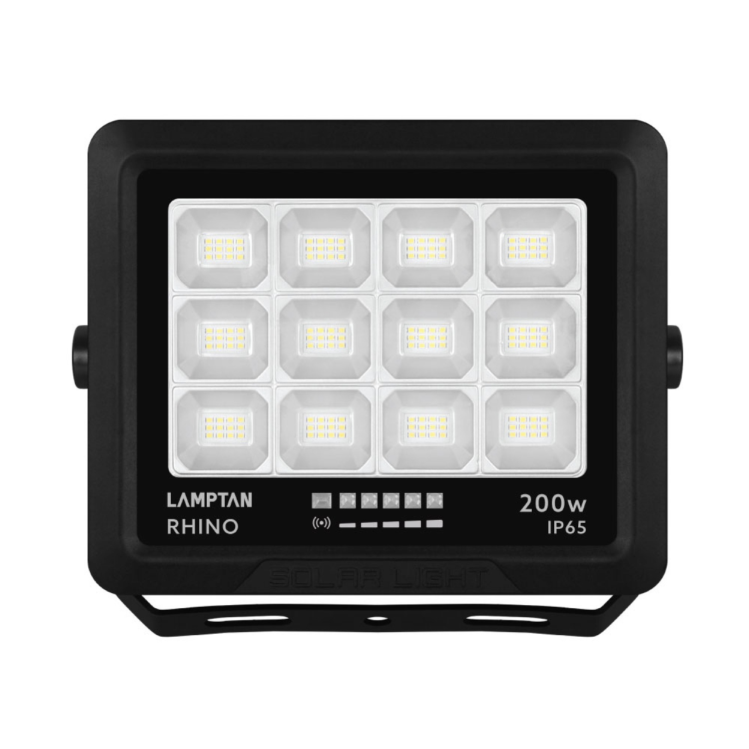 LAMPTAN โคมไฟฟลัดไลท์โซลาร์เซลล์ LED 200W รุ่นไรโน + รีโมท IP65  แสงเดย์ไลท์