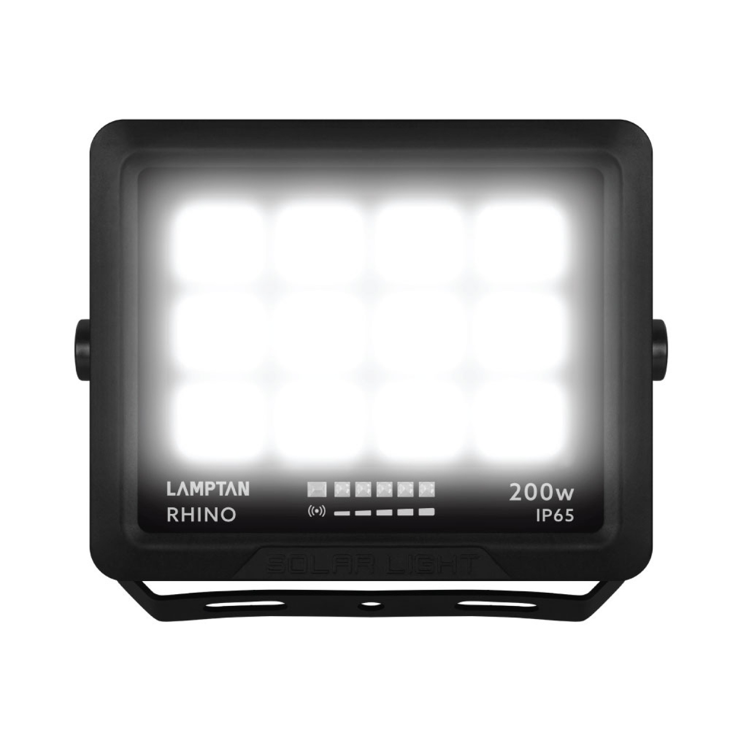 LAMPTAN โคมไฟฟลัดไลท์โซลาร์เซลล์ LED 200W รุ่นไรโน + รีโมท IP65  แสงเดย์ไลท์