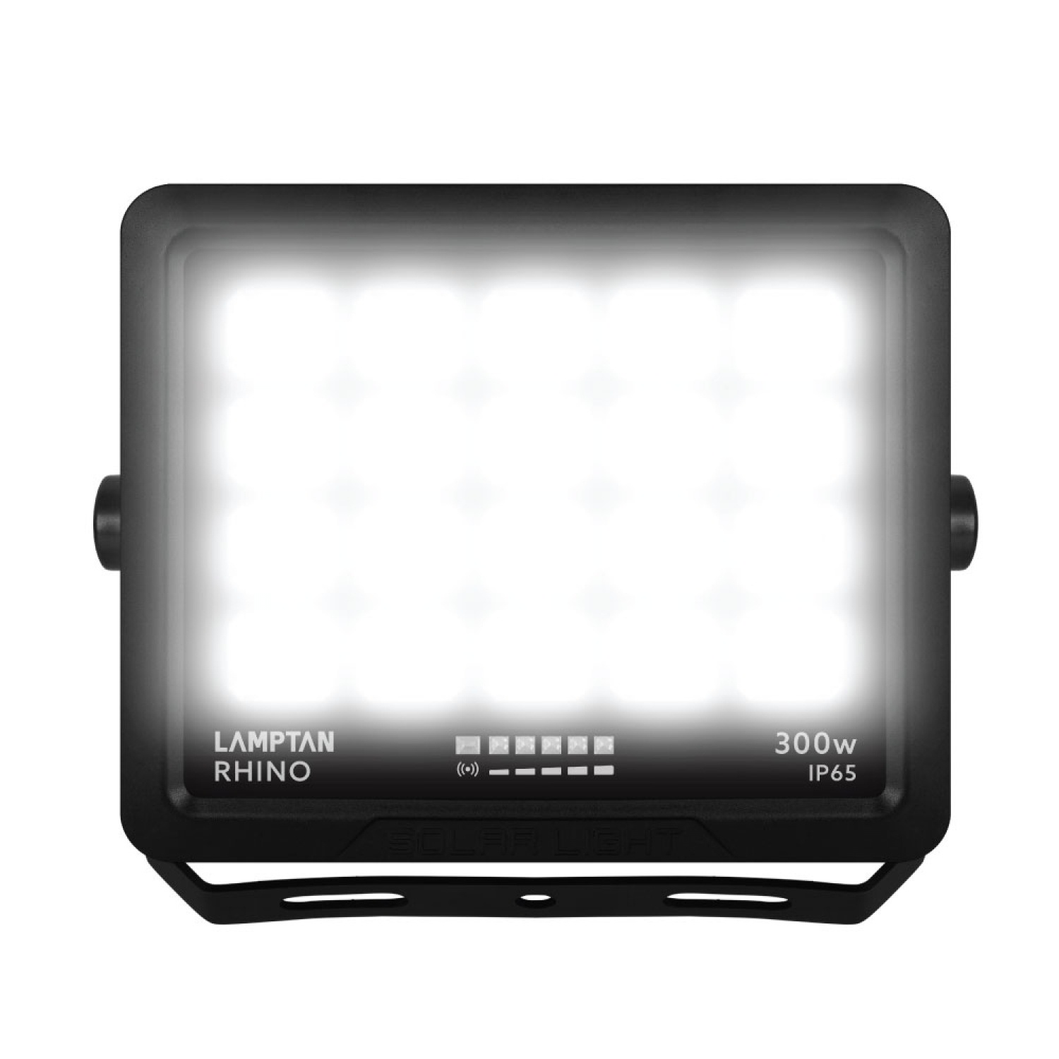 LAMPTAN โคมไฟฟลัดไลท์โซลาร์เซลล์ LED 300W รุ่นไรโน + รีโมท IP65 แสงเดย์ไลท์