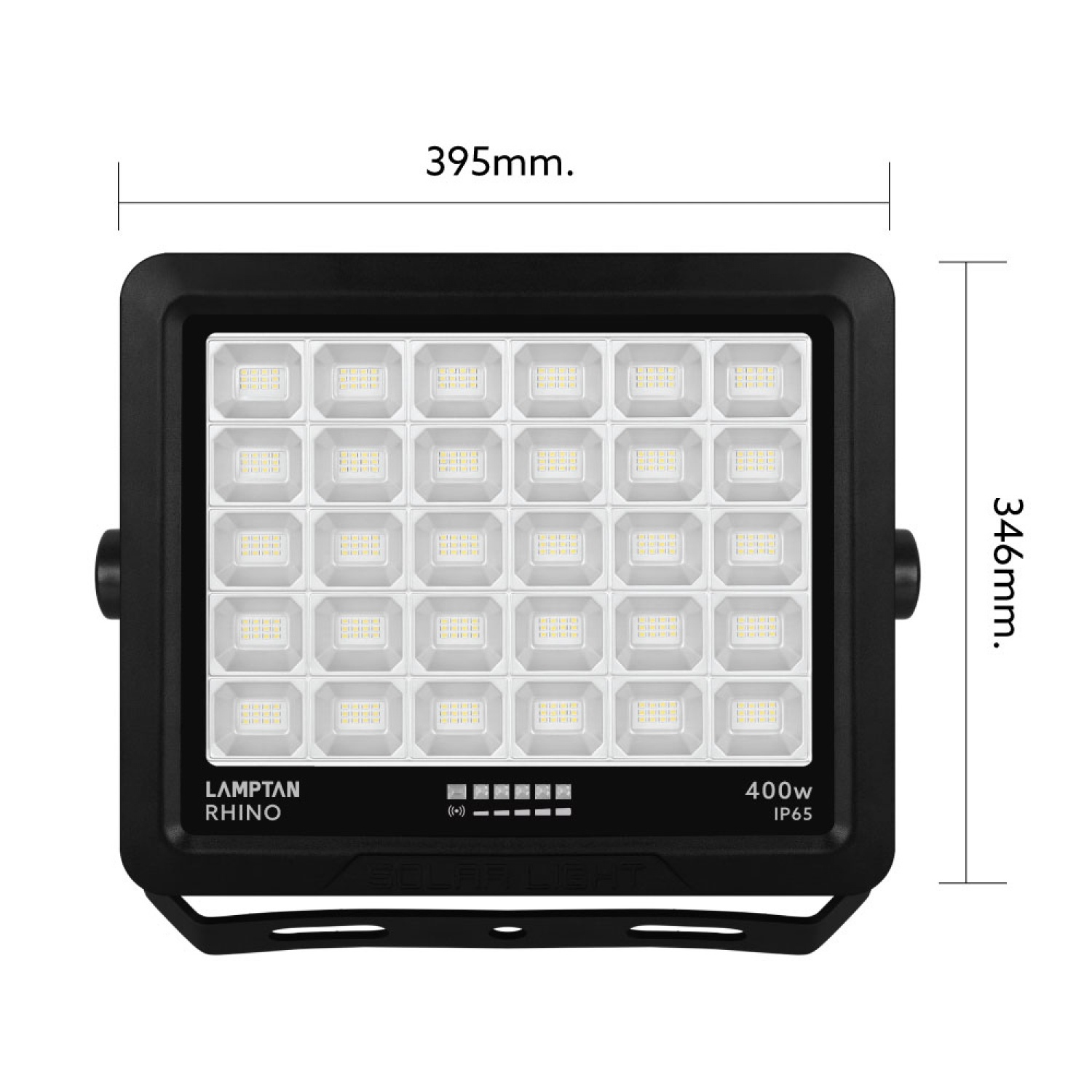 LAMPTAN โคมไฟฟลัดไลท์โซลาร์เซลล์ LED 400W รุ่นไรโน + รีโมท IP65 แสงเดย์ไลท์