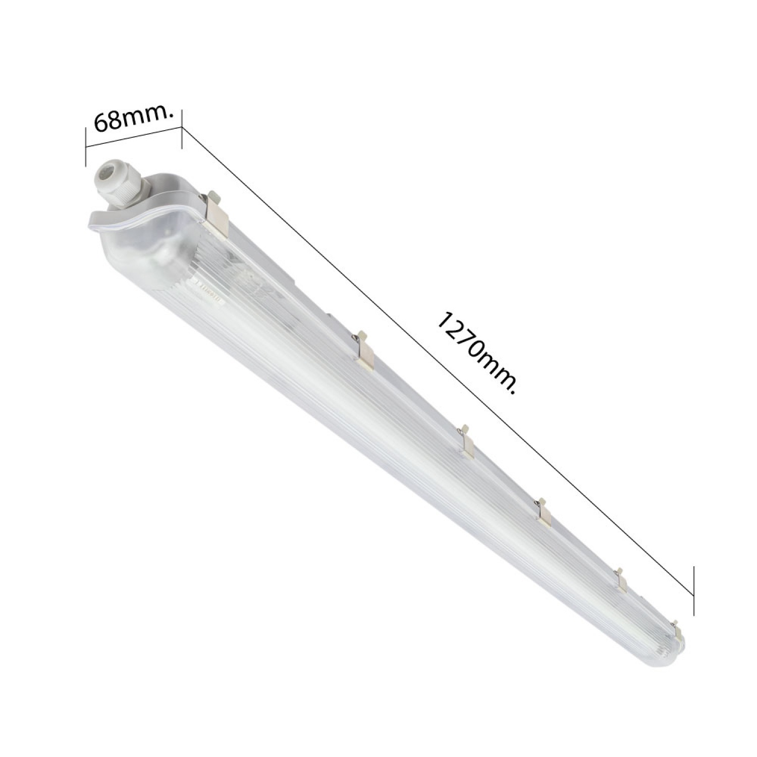 LAMPTAN โคมกันน้ำกันฝุ่นพร้อมหลอด LED T8 1X20W แสงเดย์ไลท์ รุ่นลิ้นการ์ด