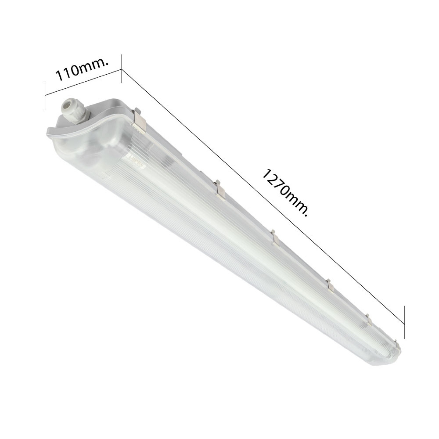 LAMPTAN โคมกันน้ำกันฝุ่นพร้อมหลอด LED T8 2X20W แสงเดย์ไลท์ รุ่นลิ้นการ์ด