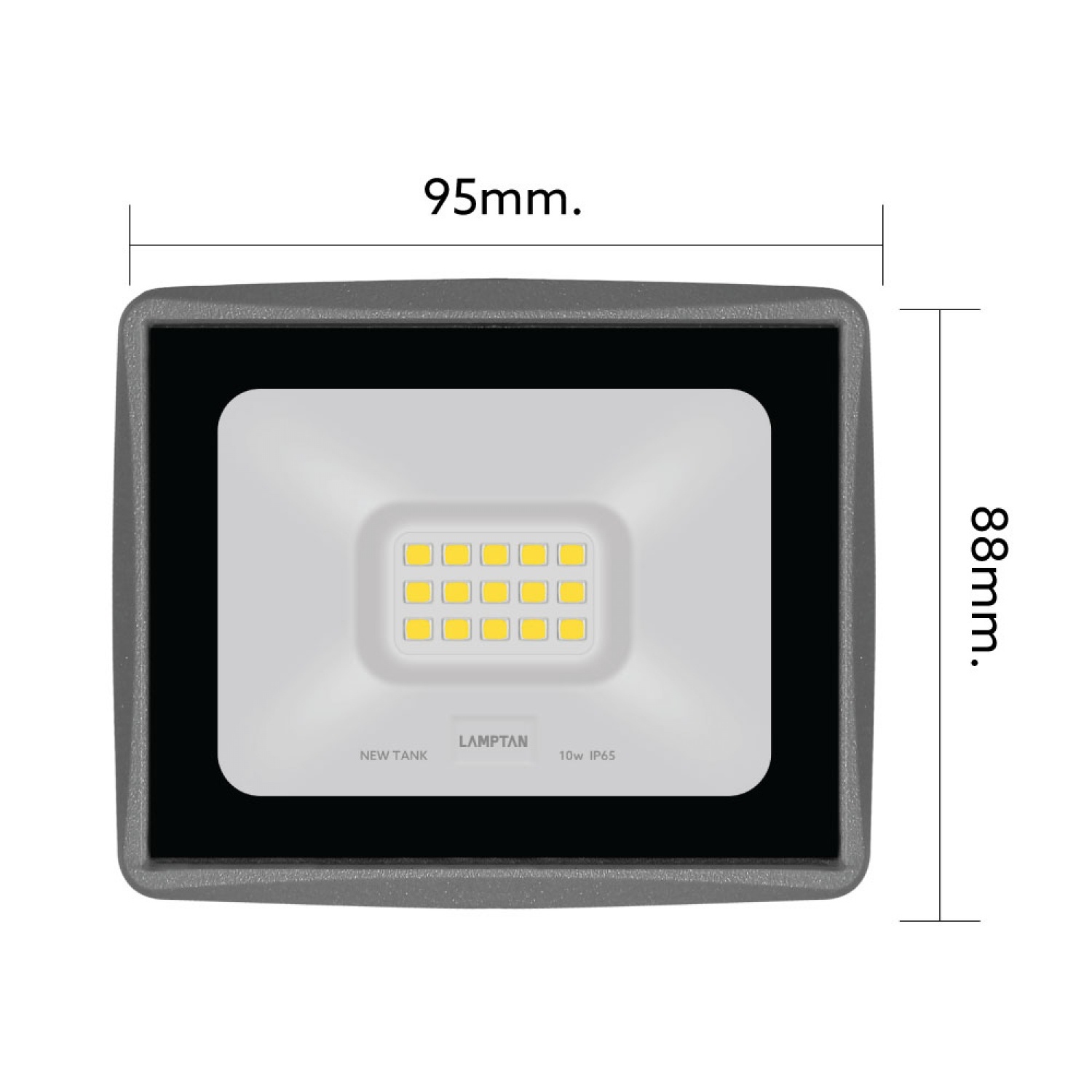 LAMPTAN โคมไฟฟลัดไลท์ LED 10W รุ่นนิวแทงค์ แสงวอร์มไวท์ 