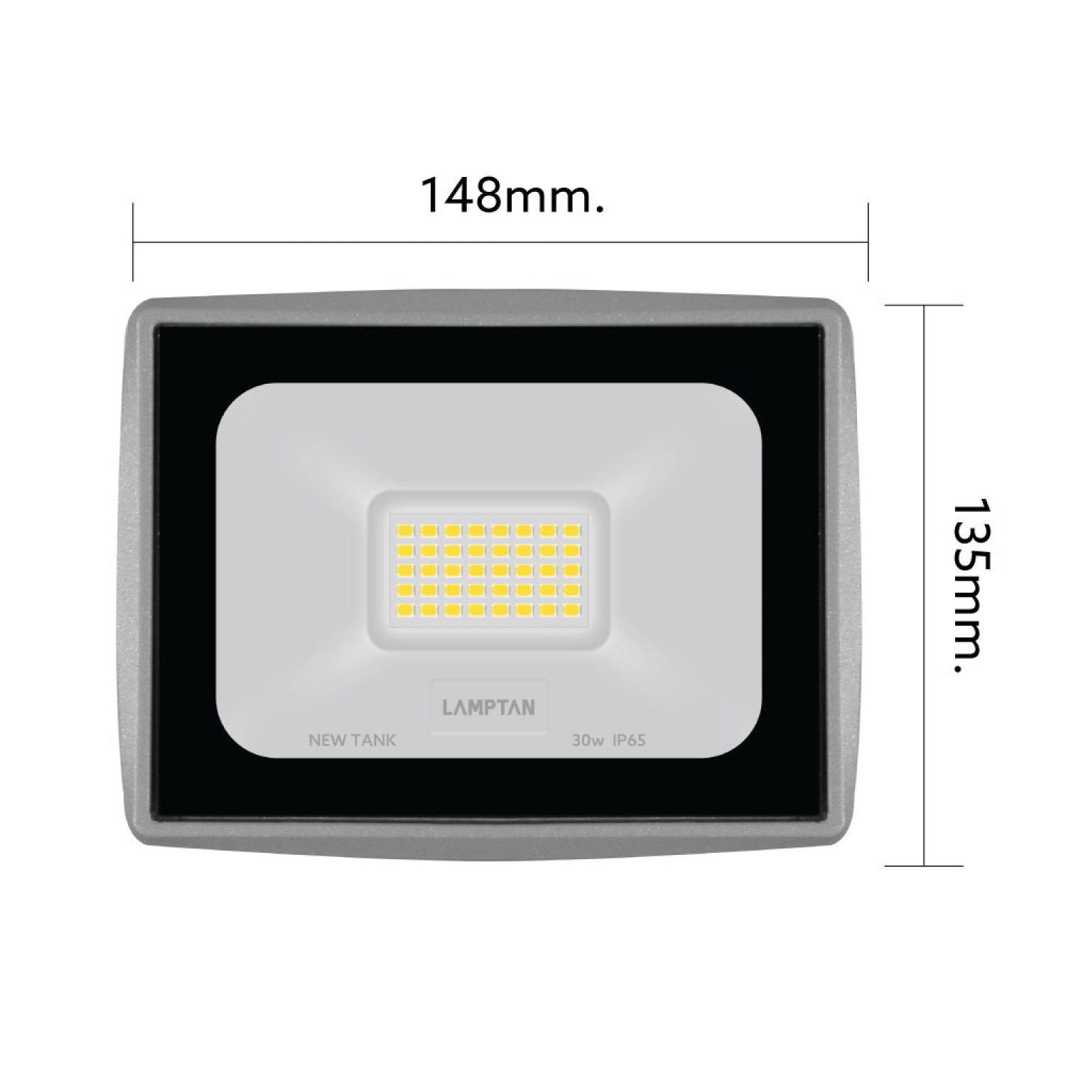 LAMPTAN โคมไฟฟลัดไลท์ LED 30W รุ่นนิวแทงค์ แสงวอร์มไวท์ 