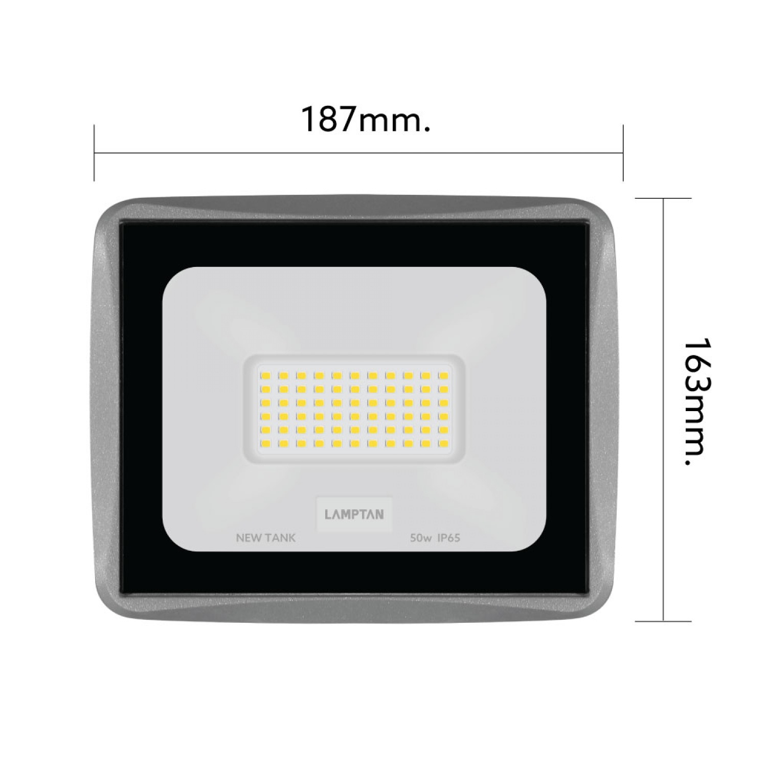 LAMPTAN โคมไฟฟลัดไลท์ LED 50W รุ่นนิวแทงค์ แสงเดย์ไลท์ 