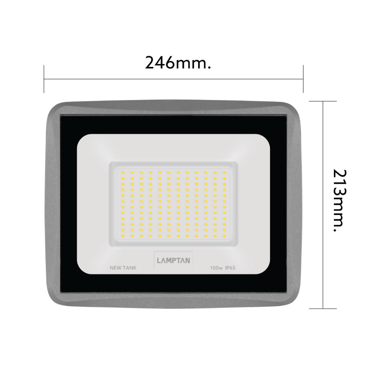 LAMPTAN โคมไฟฟลัดไลท์ LED 100W รุ่นนิวแทงค์ แสงเดย์ไลท์ 