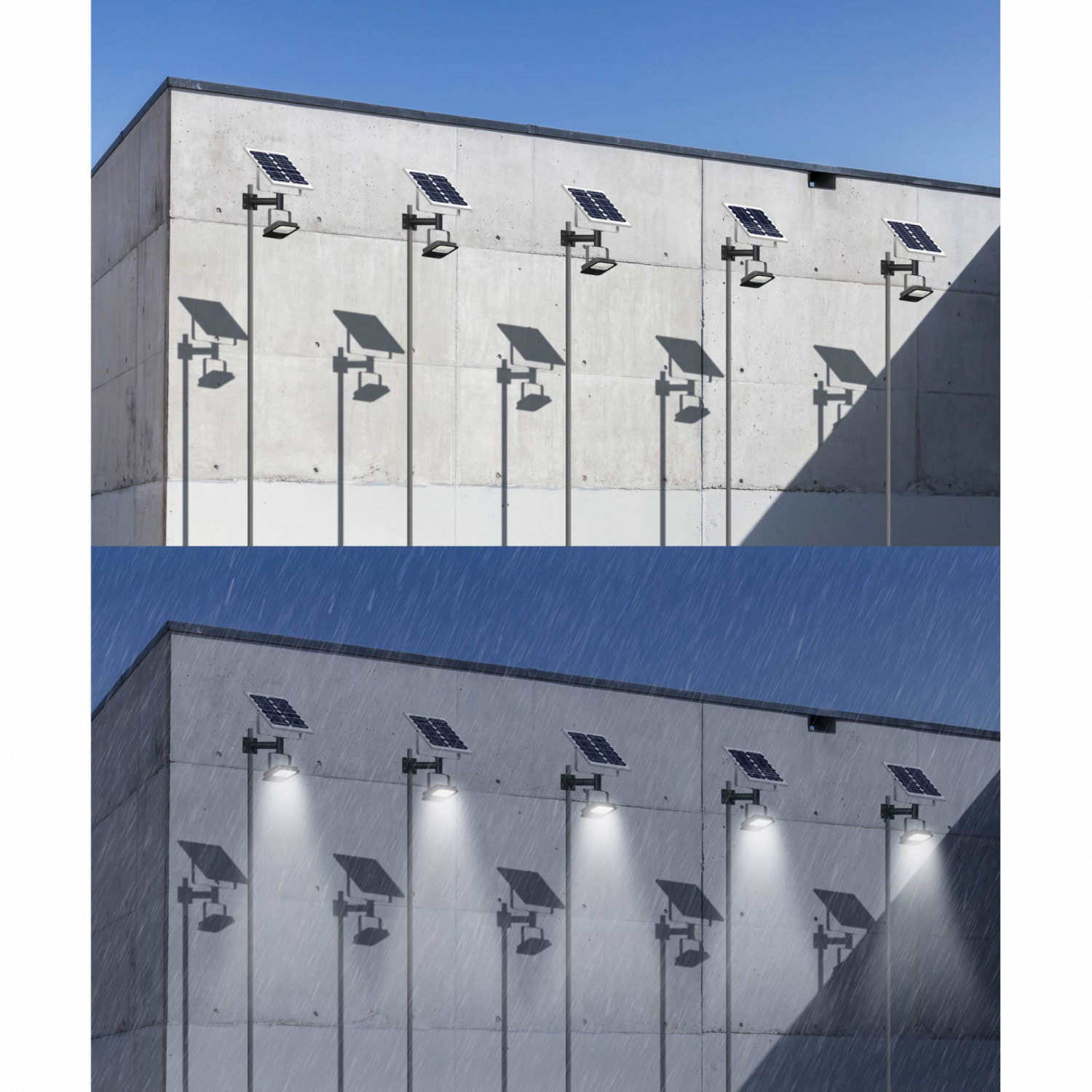 LAMPTAN โคมไฟฟลัดไลท์โซลาร์ LED 600W รุ่นอาร์ค แสงเดย์ไลท์