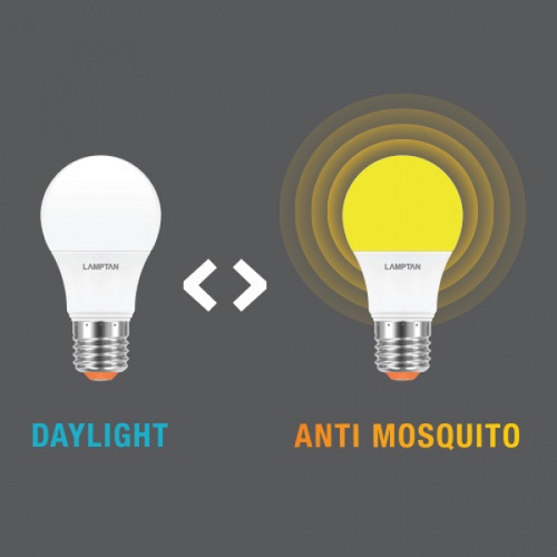 LAMPTAN หลอดไฟ LED Bulb 8W ไล่แมลง(2แสง,Dim) แสงเดย์ไลท์
