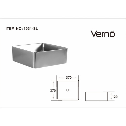 Verno อ่างล้างหน้าวางบนเคาน์เตอร์ก๊อกนอกอ่าง **ไม่รวมก๊อกน้ำ** รุ่น คราวซิลเวอร์ VN-1031-SL สีเงิน