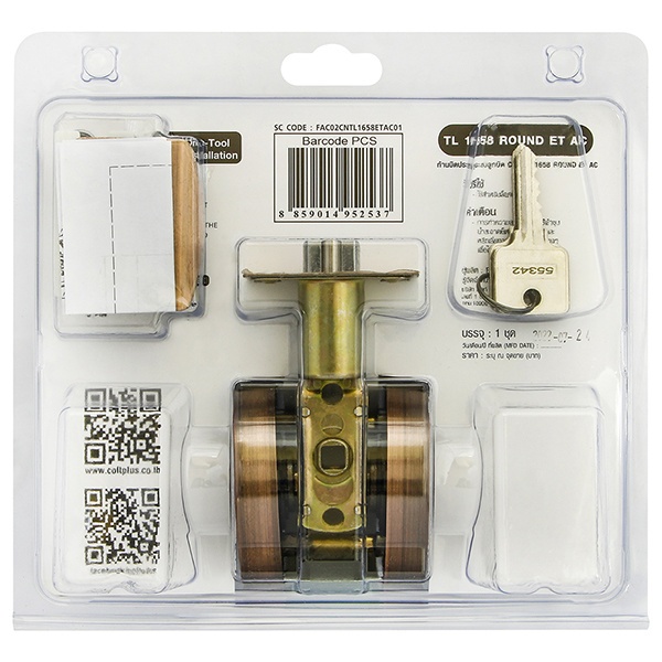 COLT มือจับก้านโยกห้องทั่วไป พรีเมี่ยม สเตนเลส-304 ฝากลม รุ่น TL1658ET-AC สีทองแดงรมดำ