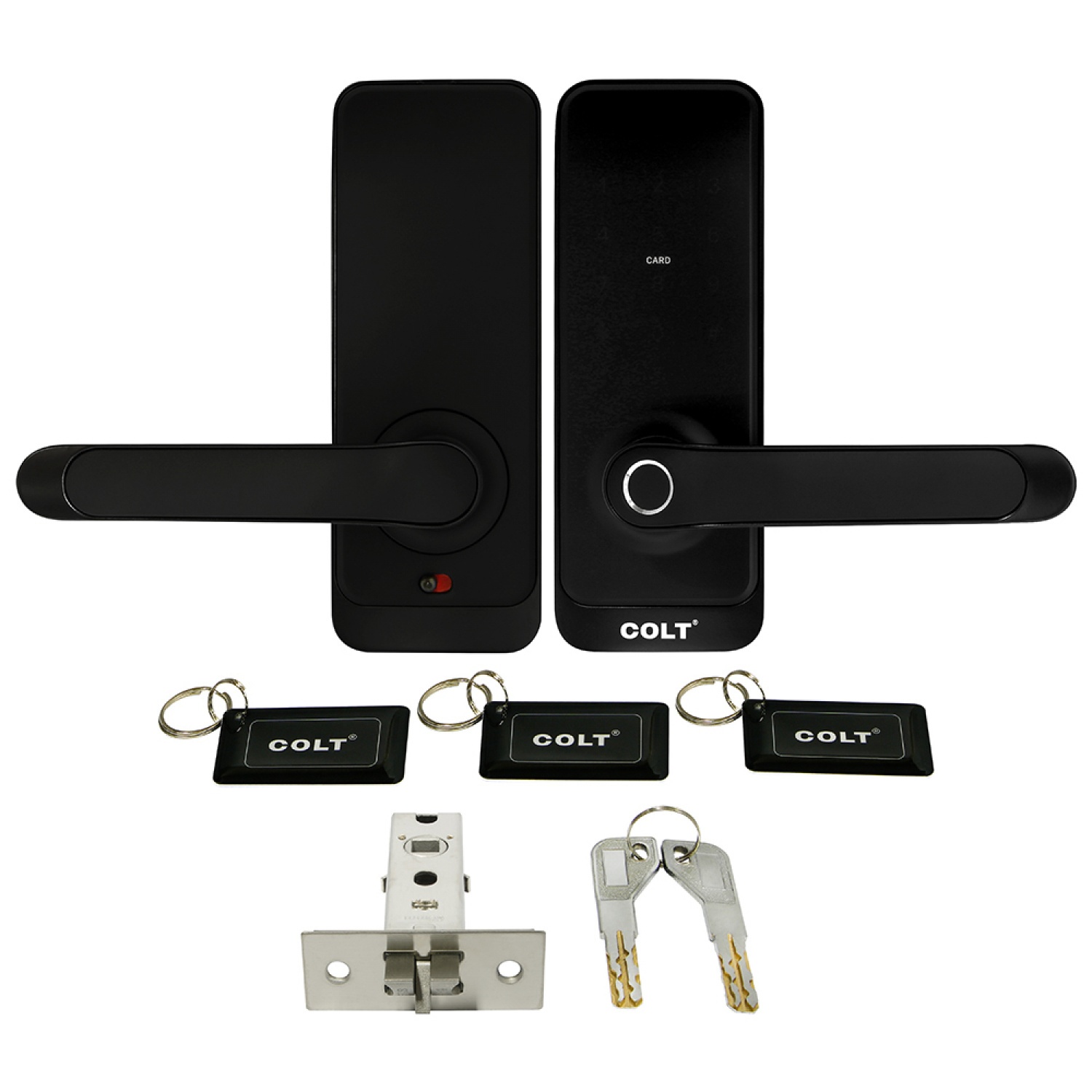 COLTดิจิตอลล๊อครุ่น  #H15B , Matted Black (Fingerprint/Password/Card/Key/TT Lock Bluetooth)