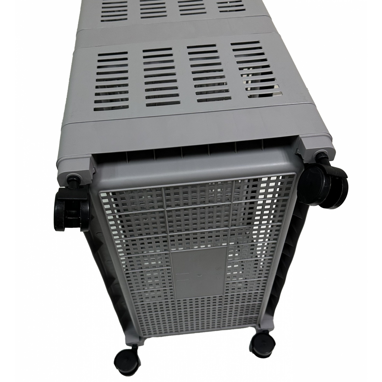 NOBURU ชั้นวางเอนกประสงค์ 4 ชั้น มีล้อ #AB 30x50x99ซม. รุ่น KSH-SQV-02/7 สีเทา