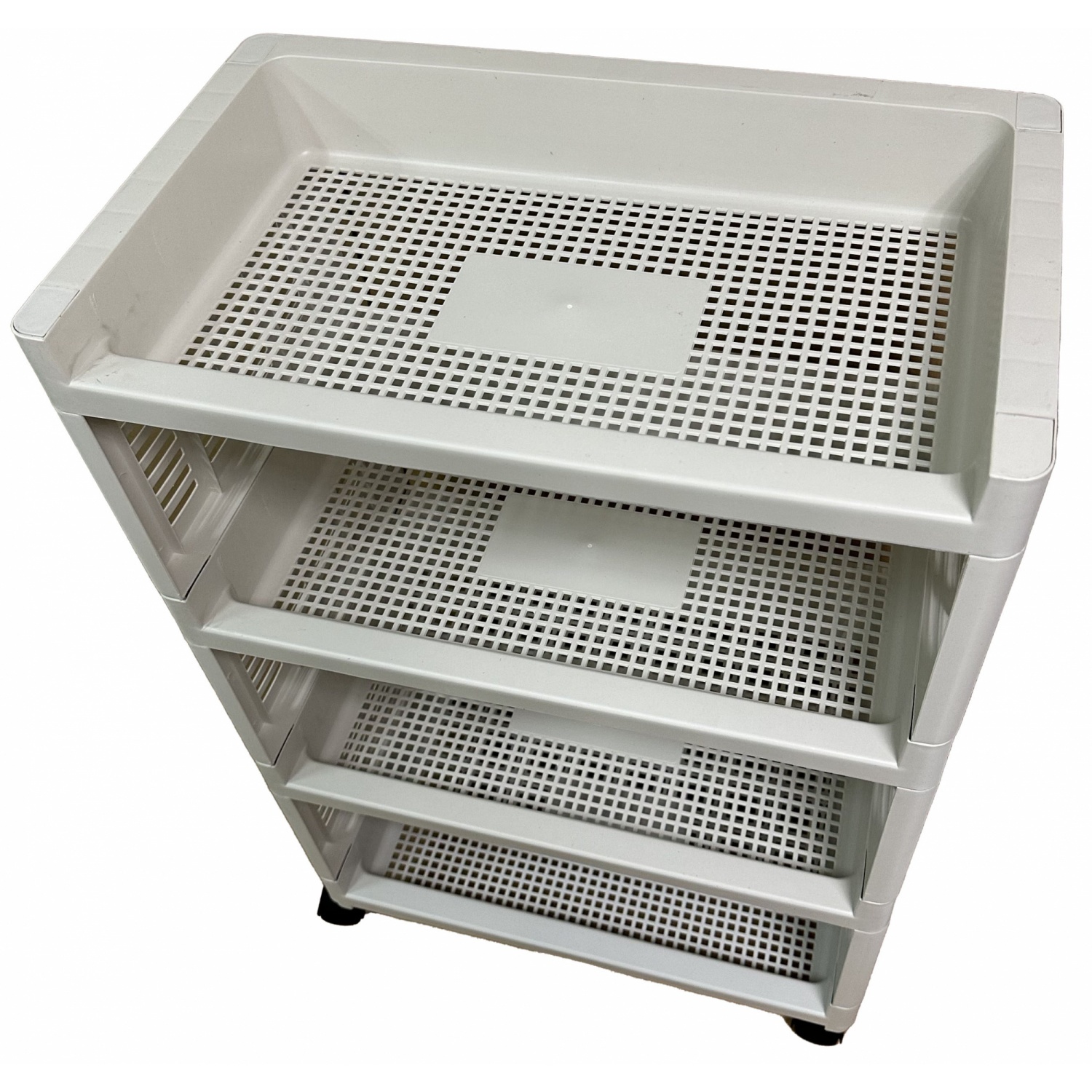 NOBURU ชั้นวางเอนกประสงค์ 4 ชั้น มีล้อ #AB 30x50x77ซม.รุ่น KSH-SQV-02/3-1สีขาว