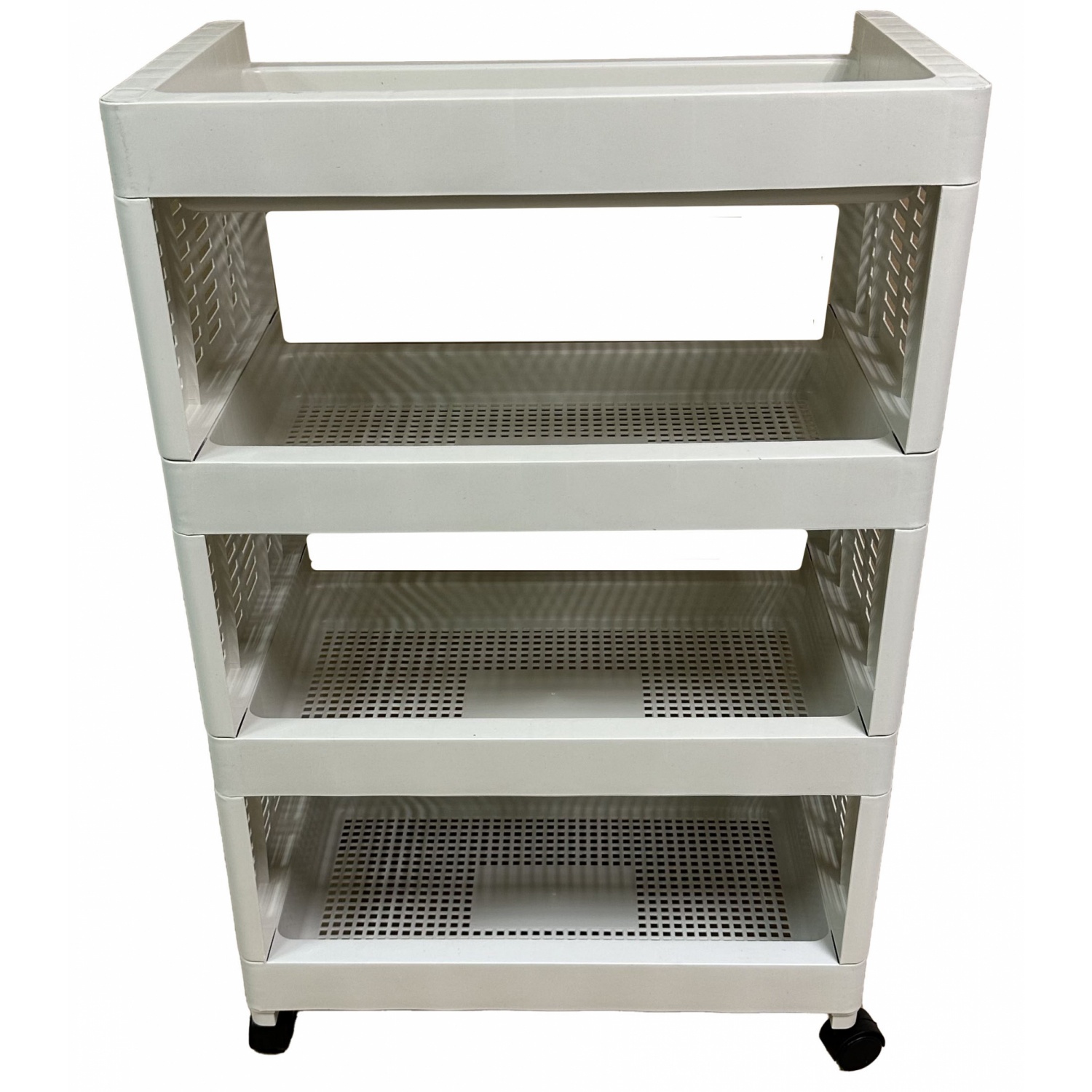 NOBURU ชั้นวางเอนกประสงค์ 3 ชั้น มีล้อ #AB 30x50x77ซม.รุ่น KSH-SQV-02/3-1สีขาว