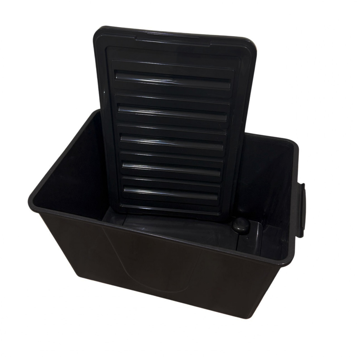 GOME กล่องเก็บของพลาสติกล้อเลื่อน #50 ลิตร สีดำ ฝาสีดำ