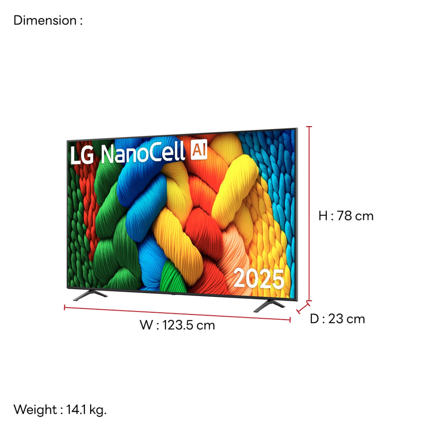 LG โทรทัศน์ NanoCell 4K Smart TV ขนาด 55 นิ้ว รุ่น 55NANO80ASA.ATM สีดำ