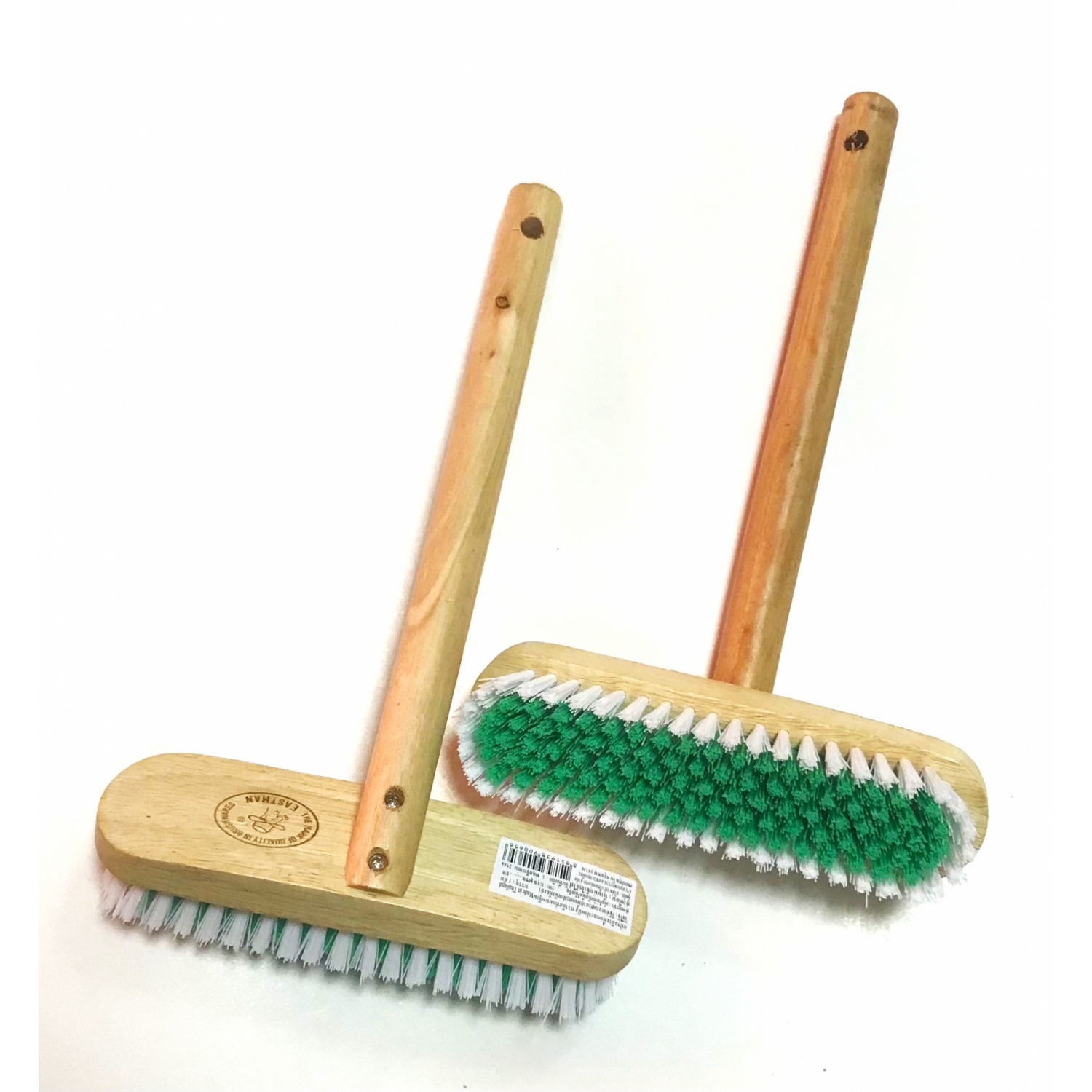 EASTMAN แปรงล้างพื้นและผนังพร้อมด้ามไม้ รุ่น 100303GH สีเขียว