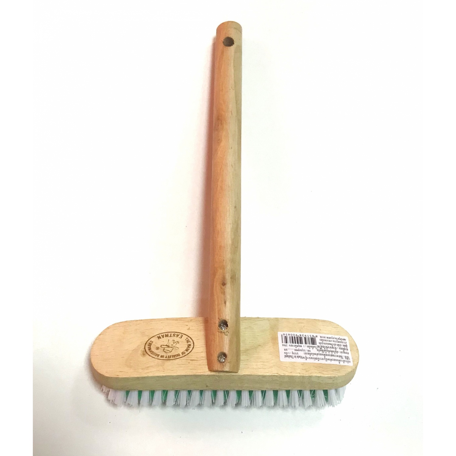 EASTMAN แปรงล้างพื้นและผนังพร้อมด้ามไม้ รุ่น 100303GH สีเขียว