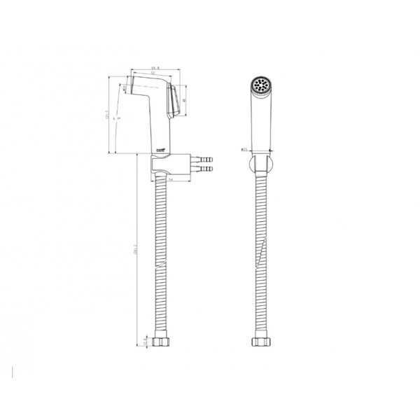 HOYหัวฉีดชำระพลาสติกรุ่น ชุบโครเมี่ยม พลาสติก ABS รุ่น FXHOY-H05CHS สีโครเมี่ยม