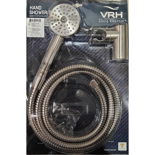 VRH  ชุดฝักบัวสายอ่อนสแตนเลส 1 ระดับขนาด 2.5 นิ้ว สเตนเลส 304 รุ่น FJVHF-114AJS สีซาติน