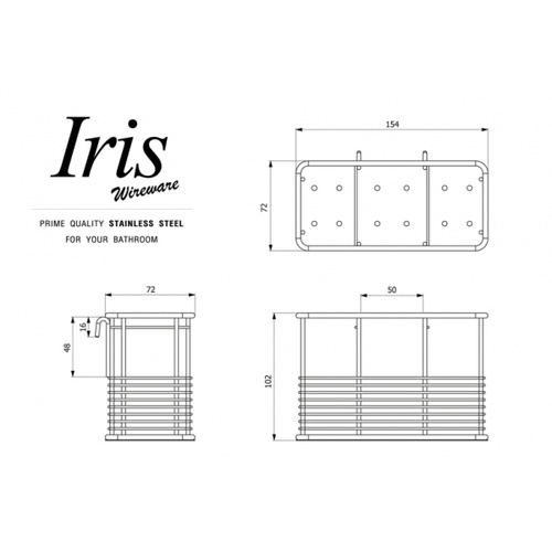 IRIS ที่ใส่ช้อน-ส้อมแบบแขวนสเตนเลส รุ่น IR-58105 สีสเตนเลสเงา