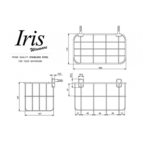 IRIS ชั้นวางของแบบสี่เหลี่ยม iรุ่น IR-58113 สีสเตนเลสเงา